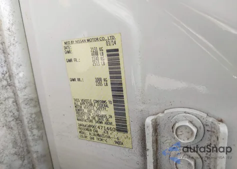 2014 Nissan Maxima 3.5 Sv from USA, damaged, VIN 1N4AA5AP0EC471460